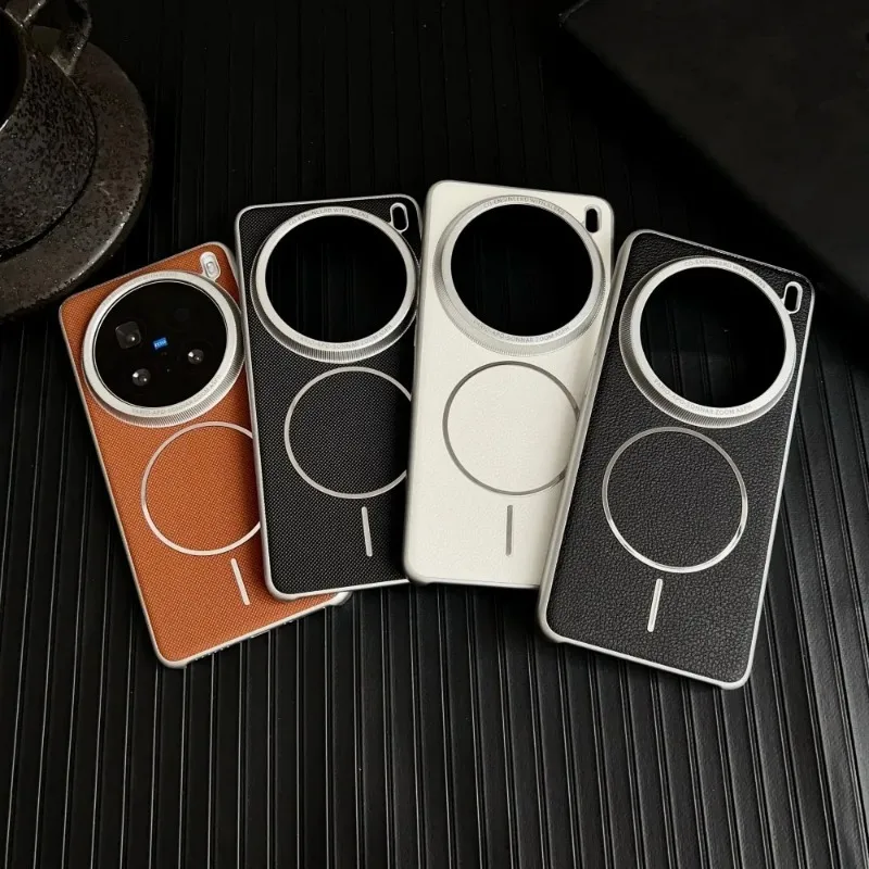 Para vivo x200s, x200 pro, x200 ultra, x200 pro mini caso elvv magnético couro do plutônio dropproof + pc duro anti-impressão digital capa de telefone