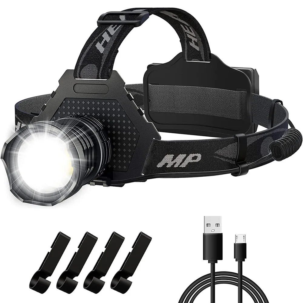 New Hot-Selling Adjustable Zoom P70 Strong Light Headlamp with 3-Section 18650 Batteries for LED Outdoor Wide-Area Illumination