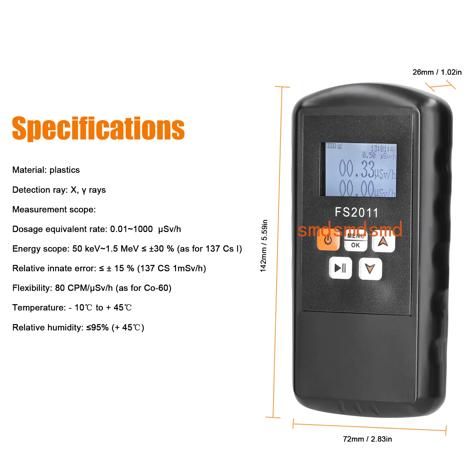 FS2011 2 in 1Counter Electromagnetic Nuclear Radiation Detector EMF Meter Handheld Marble Radioactive Testing Tools