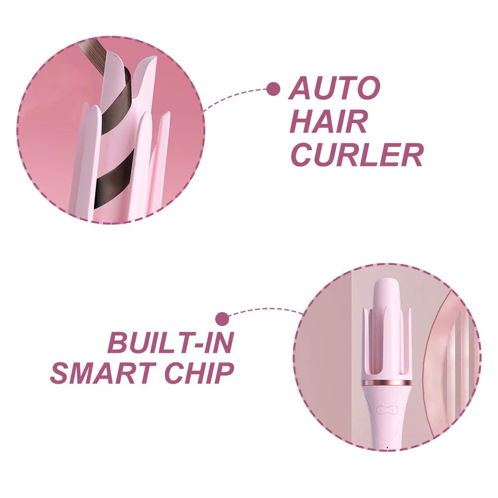 

Automatic Hair Curler 30S Auto Shut-Off Wear-Resistant Electric Curling Wand For Home Salon Portable Styling Tool