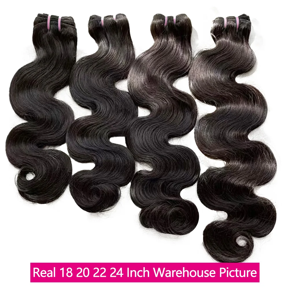 15A Double Drawn Human Hair Bundle And Closure 100% Raw Human Hair Body Wave Human Hair Bundles With 4X4 Lace Closure 5X5/2X6 view 2