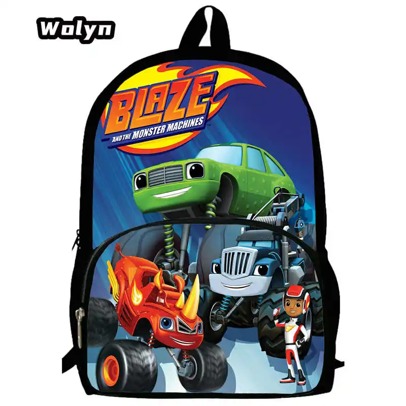 Blaze and the Monster Machines School Backpack for Grade 1-3 ,Large Capacity Cartoon School Bags for Boys Girls,Kids Satchel