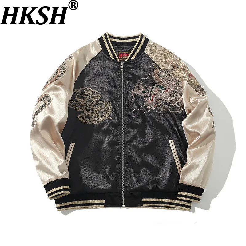

HKSH Spring New Man's Tide Dark Heavy Embroidered Cotton Jacket Dragon Embroidered Cotton Coat Personality China-Chic Ins HK7999