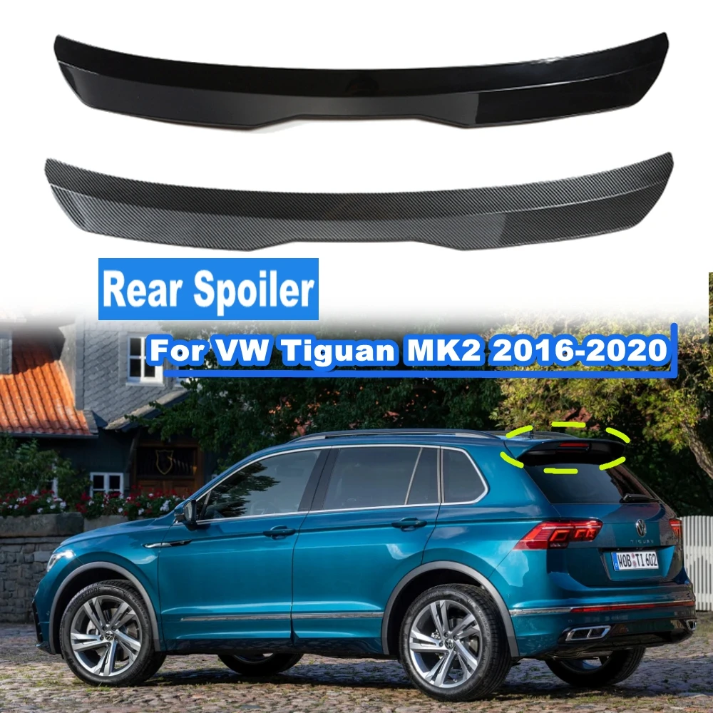 

Углеродное волокно/глянцевый черный для Volkswagen VW Tiguan MK2 5Dr 2016-2020, АБС-пластик, крыша, спойлер, аксессуары, заднее крыло