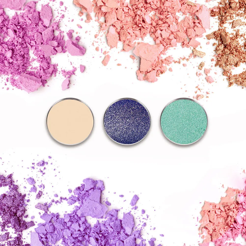 50Pcs Empty Eyeshadow Plates Stainless Steel DIY Pallet Reusable Storage Box for Eye Shadow Lipstick Powder Travel Use