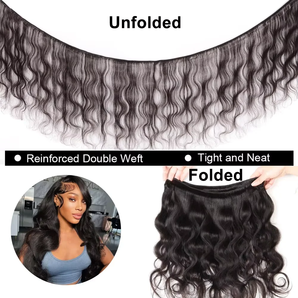 บราซิล Body Wave Human Hair Bundles ธรรมชาติผมสาน 1/3/4 Bundle Deal 32 นิ้ว 100% Human Hair วิกผม remy Hair Extensions