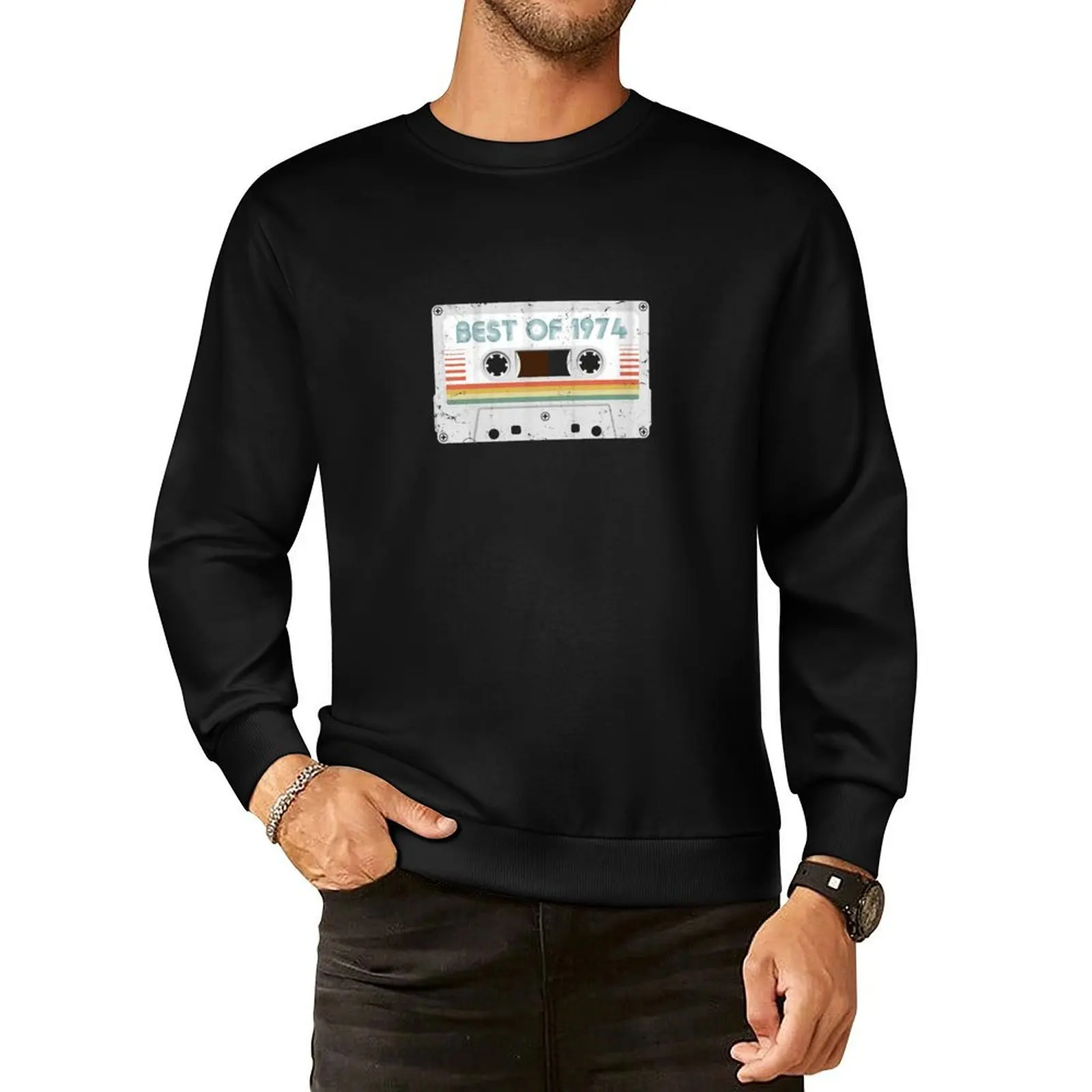 

50th Birthday Best of 1974 Cassette Tape Vintage for Gift Pullover Hoodie male clothes men's winter sweater oversize sweatshirts