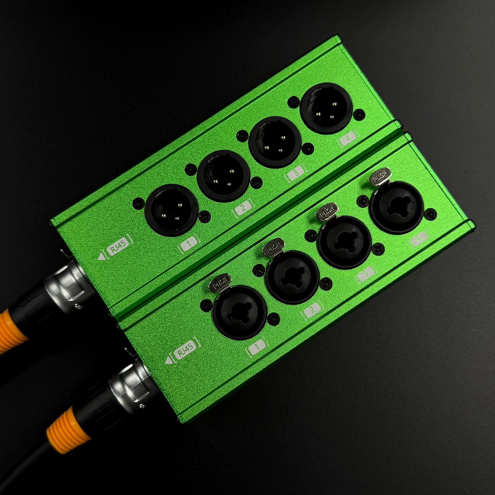 Extensor de Cable de Audio/DMX sobre red RJ45 CAT5 a 4 canales XLR de 3 pines, extensor de señal de red DMX512 1 macho + 1 hembra 1 par/1 ud.