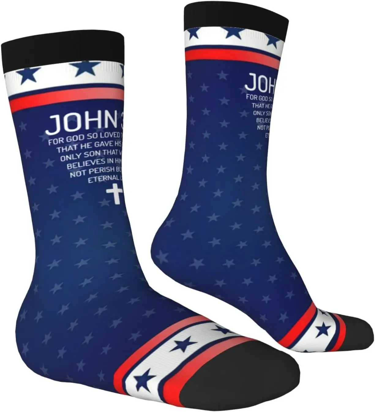 John 3:16 Bible-Verse-Scripture-Christian Gifts Calzini sportivi da uomo per calzini da calcio da baseball, softball