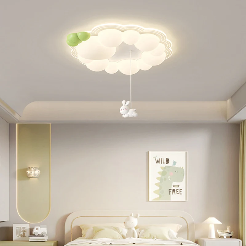 Children's Room Bubble Cloud Ceiling Lights Cute Rabbit Cloud Light Romantic Warm Boy Girl Bedroom Decor Baby Room Ceiling Lamps