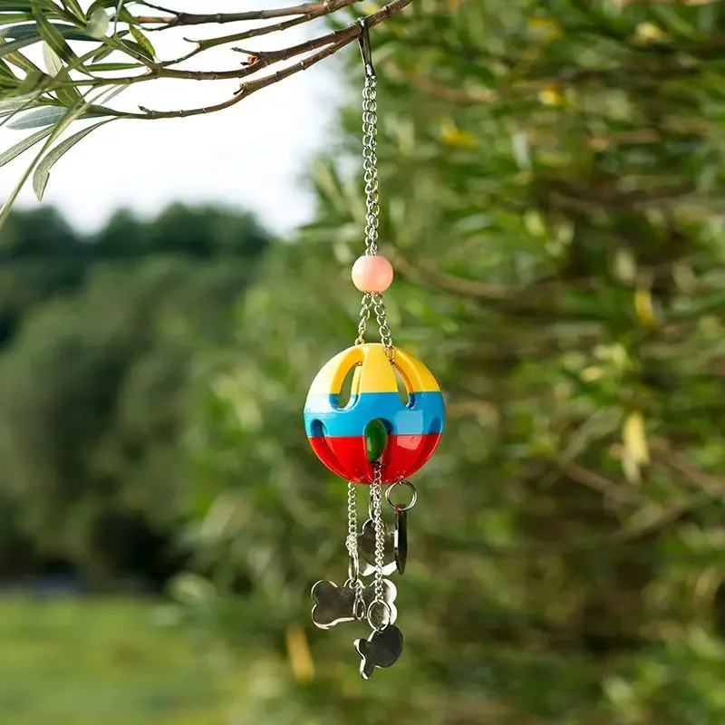 Parrot Toys Bird Keeping Stainless Steel Spoons Biting Pendants Puzzle Climbing Cage Display Rack Hanging Large Small Big Ball