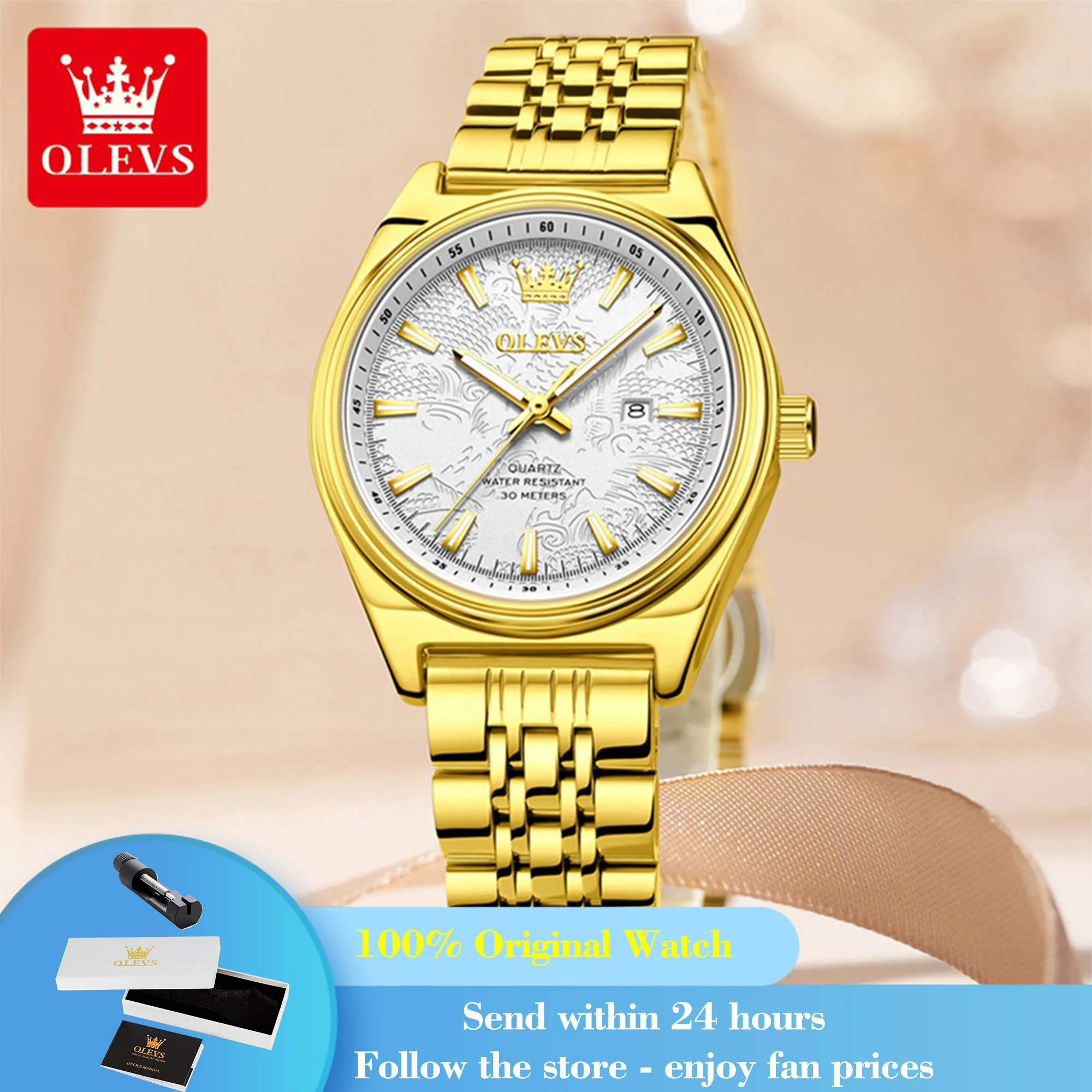 

OLEVS 3703 Woman Watch Luxury Calendar Quartz Watch For Women High Hardness Mirror Original 30M Waterproof Ladies Wristwatch