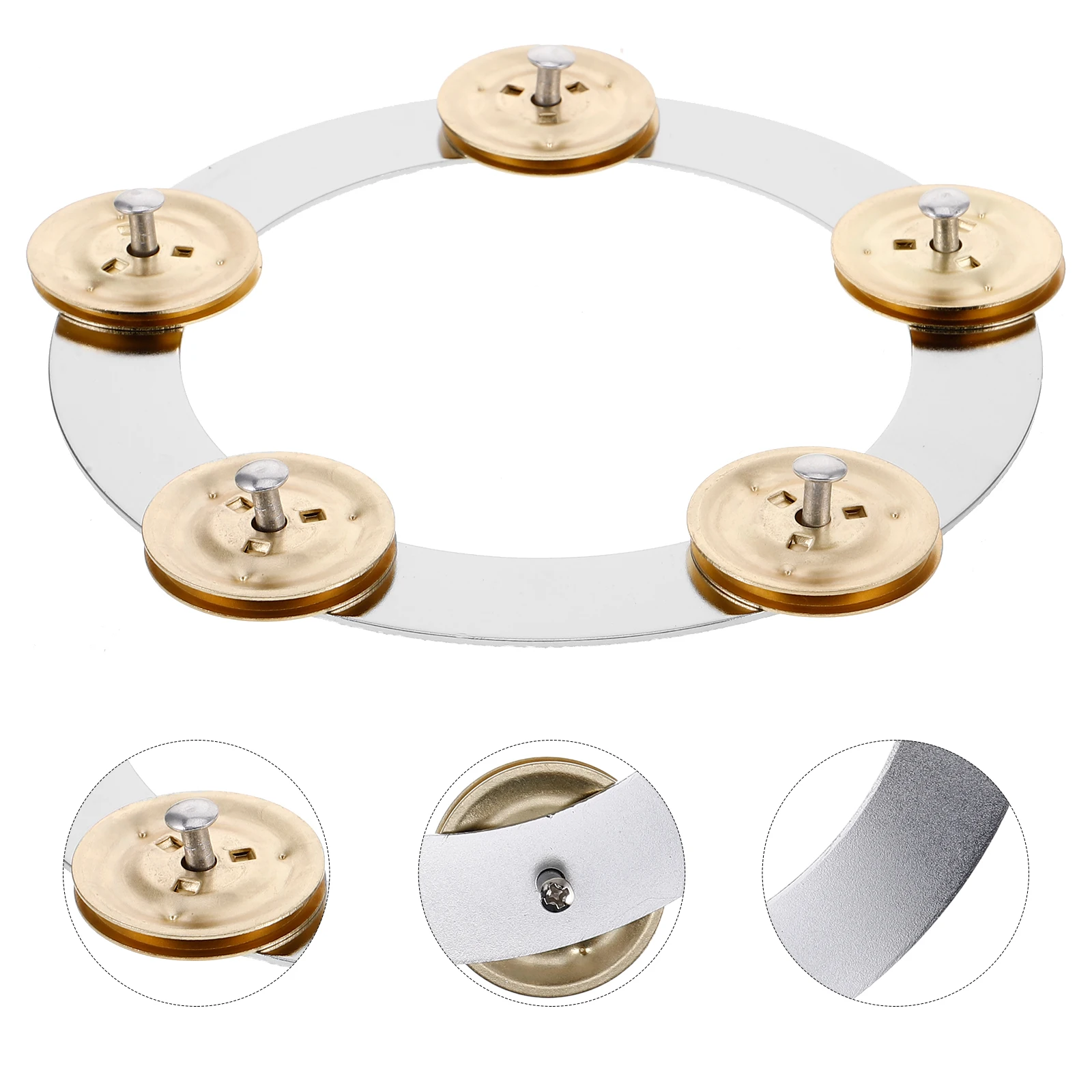 

Hi-hat Bell Cymbal Stand Drum Replament Bass Tambourine Heel Ching Ring Stainless Steel Double Row Drums