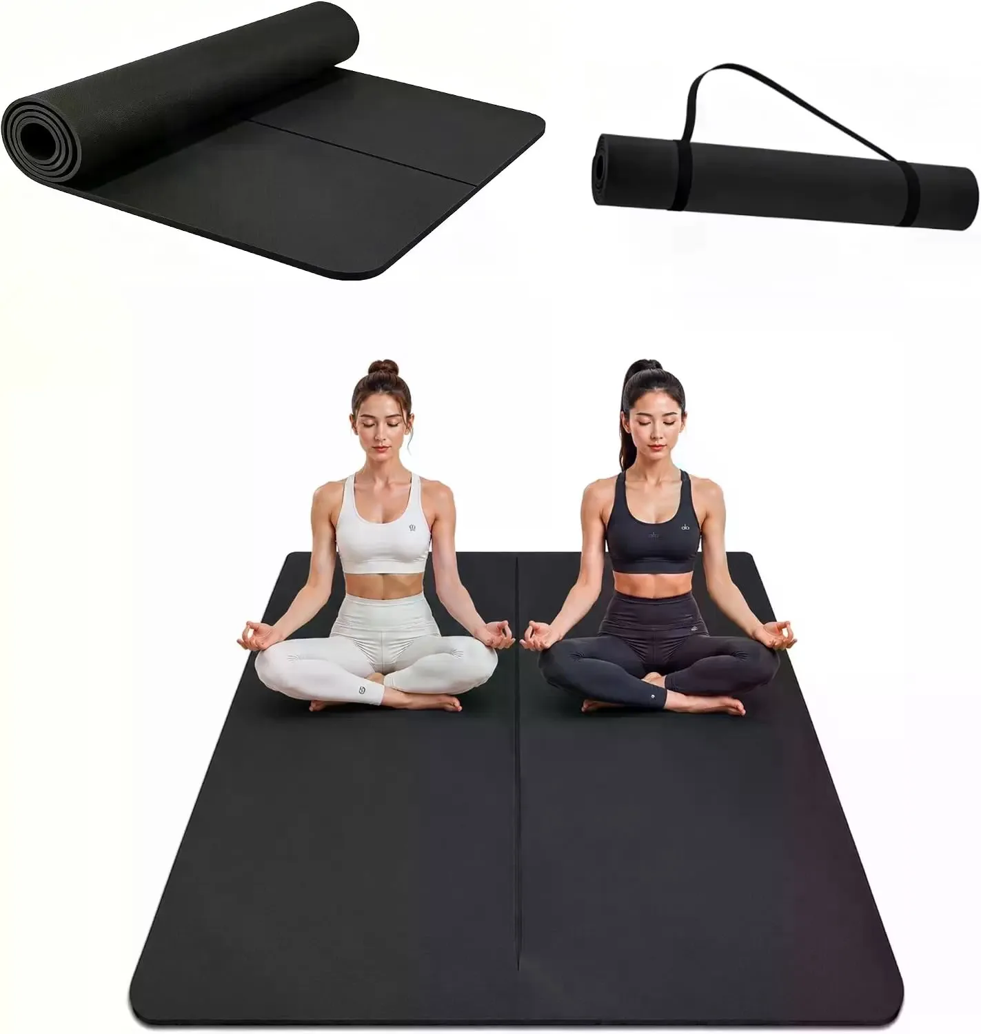 Large Yoga Mat, Various Colors Yoga Mat 6x2 Ft/6x4 ft with Alignment Lines, 0.4in Thick Yoga Mat, Double-Sized Yoga Mat, Extra-Wide Yoga Mat Fitness Mat, Tear-Resistant, Thick Non-Slip Yoga Mat Exercise Mat for Home Workouts, Camping Essentials