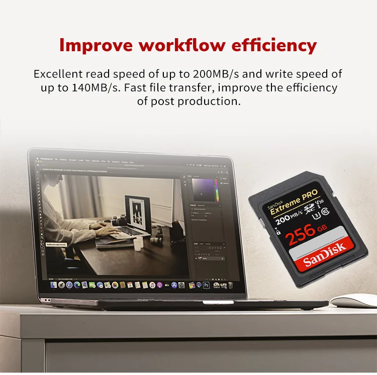 100 % Original Sandisk SD-Karte Extreme Pro Speicherkarte 32 GB 64 GB 128 GB 256 GB V30 High Speed Class 10 U3 SD-Karte für Kamera – Detail 3