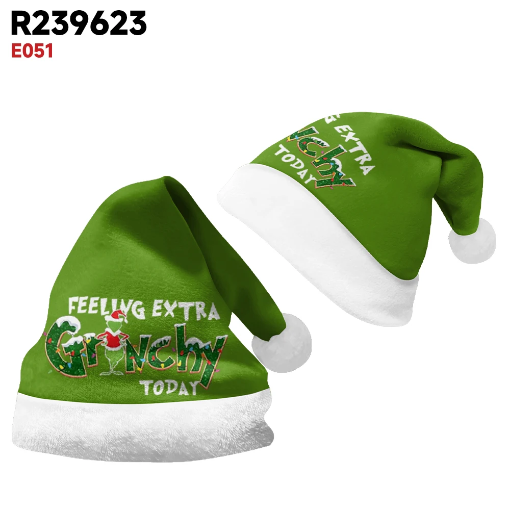 Fashionable Christmas hat with plush insulation, letter dot printing, high-quality warmth and comfort