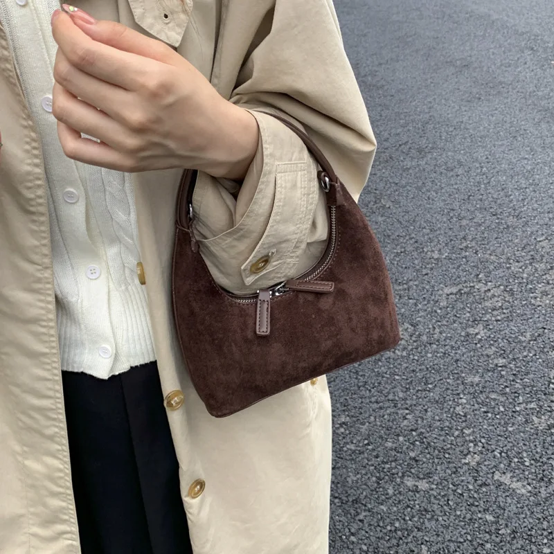 

Сумка премиум-класса для подмышек — замшевая мини-кошелек большой вместимости, модная сумка-хобо на плечо, универсальная ручная сумка в ленивом стиле