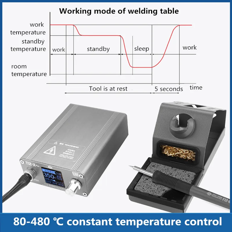 OSS T12-X เครื่องเชื่อมเหล็กอิเล็กทรอนิกส์พร้อมหัวเชื่อม T12อุปกรณ์เชื่อมสายไฟ, เครื่องมือเชื่อมเชื่อมสำหรับซ่อมโทรศัพท์ PCB