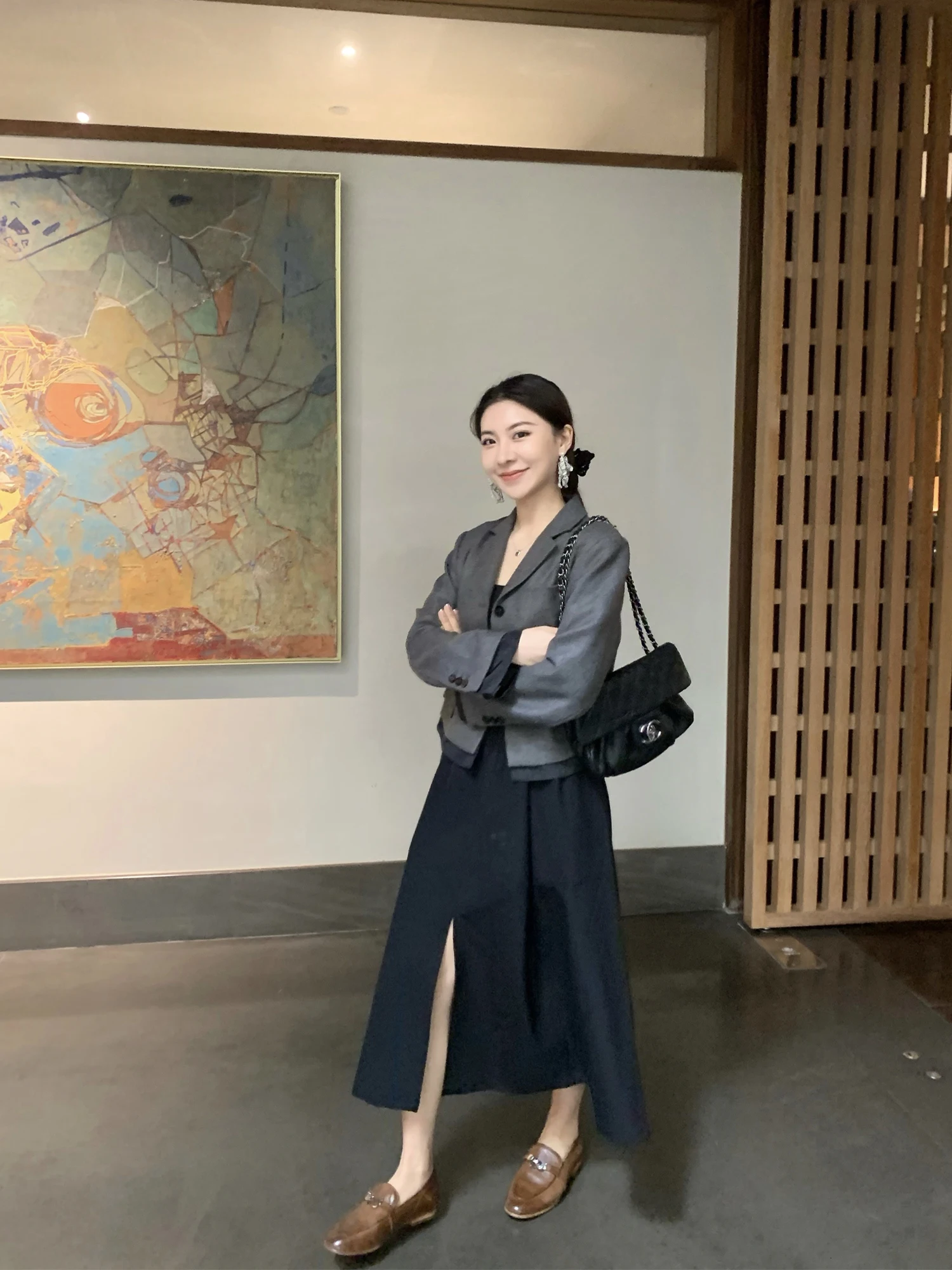 

Шерстяной костюм Bella Small Ice Luxury: пиджак с коротким рукавом и вставками из пряжи, точная имитация, для повседневной носки, с длинным рукавом, однотонный