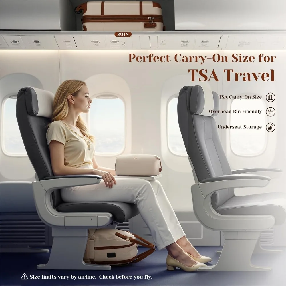 Ensemble de valises rigide Spinner 3 pièces avec serrure TSA, poignée télescopique, bagage à main, ensemble de bagages de voyage blanc