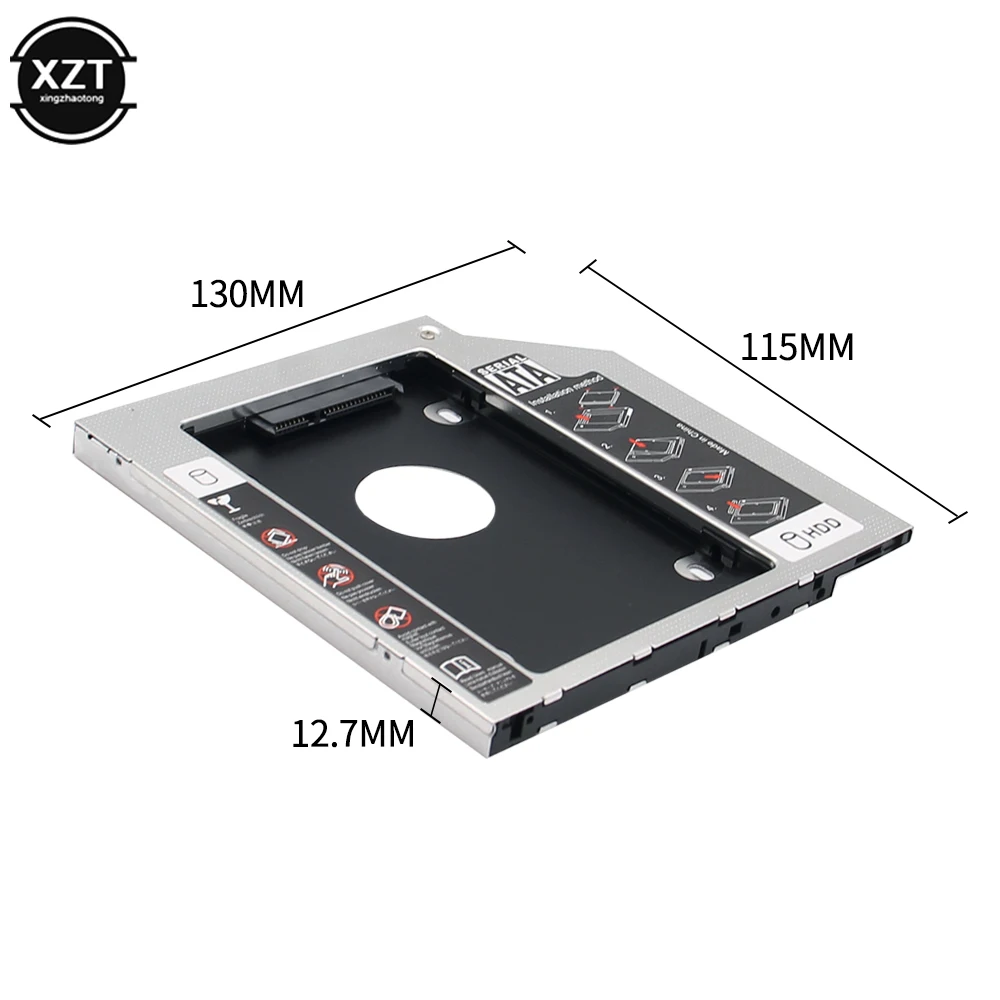 Новый второй HDD Caddy 9 мм 9,5 мм SATA 3.0 для 2,5-дюймового корпуса SSD-адаптера жесткого диска для ноутбука, ПК, CD, DVD-ROM Optibay Bay
