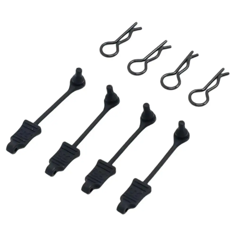 8pcs R Pins Body Clip Retainer Bent Springy Black Body Shell Clips Plastic Post Column Mount Clips for 1/10 Body Shell/Arrma RC