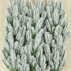 Árbol de Navidad de 5 piezas, ramas de pino, plantas falsas artificiales, guirnalda de pinos de nieve para corona de Navidad, decoración de fiesta, regalos de Navidad, adorno