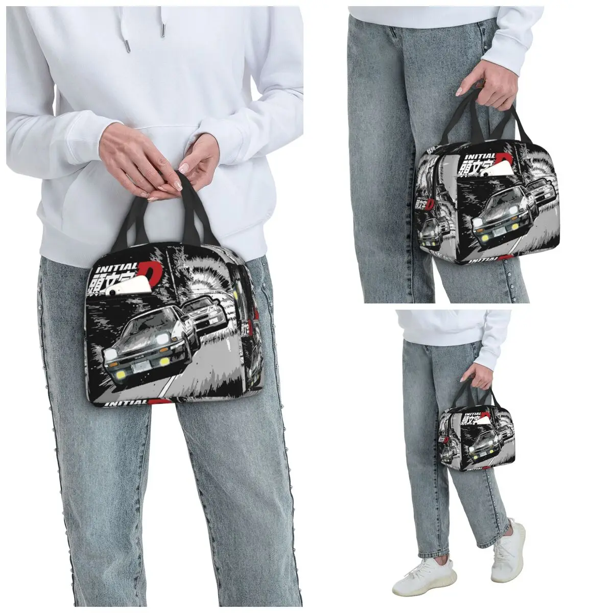 Initial D - Mountain Drift Racing AE86 Insulated Lunch Bag for Women Office Cooler Thermal Food Box Tote Lunch Boxes Container