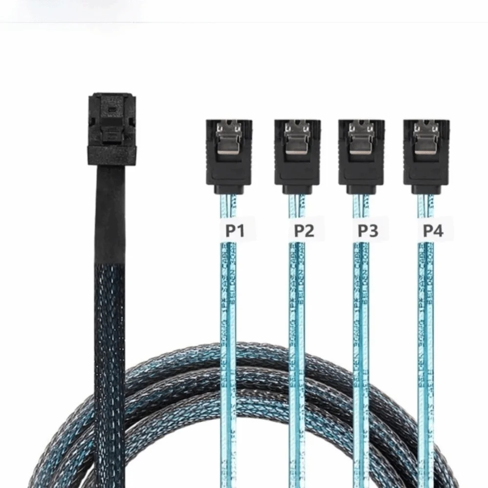 12G Speed HD Mini SAS Cable 1.0m Length 0.5m Length Internal SFF 8643 Converter 4 Ports SFF-8643 To SATA Adapter