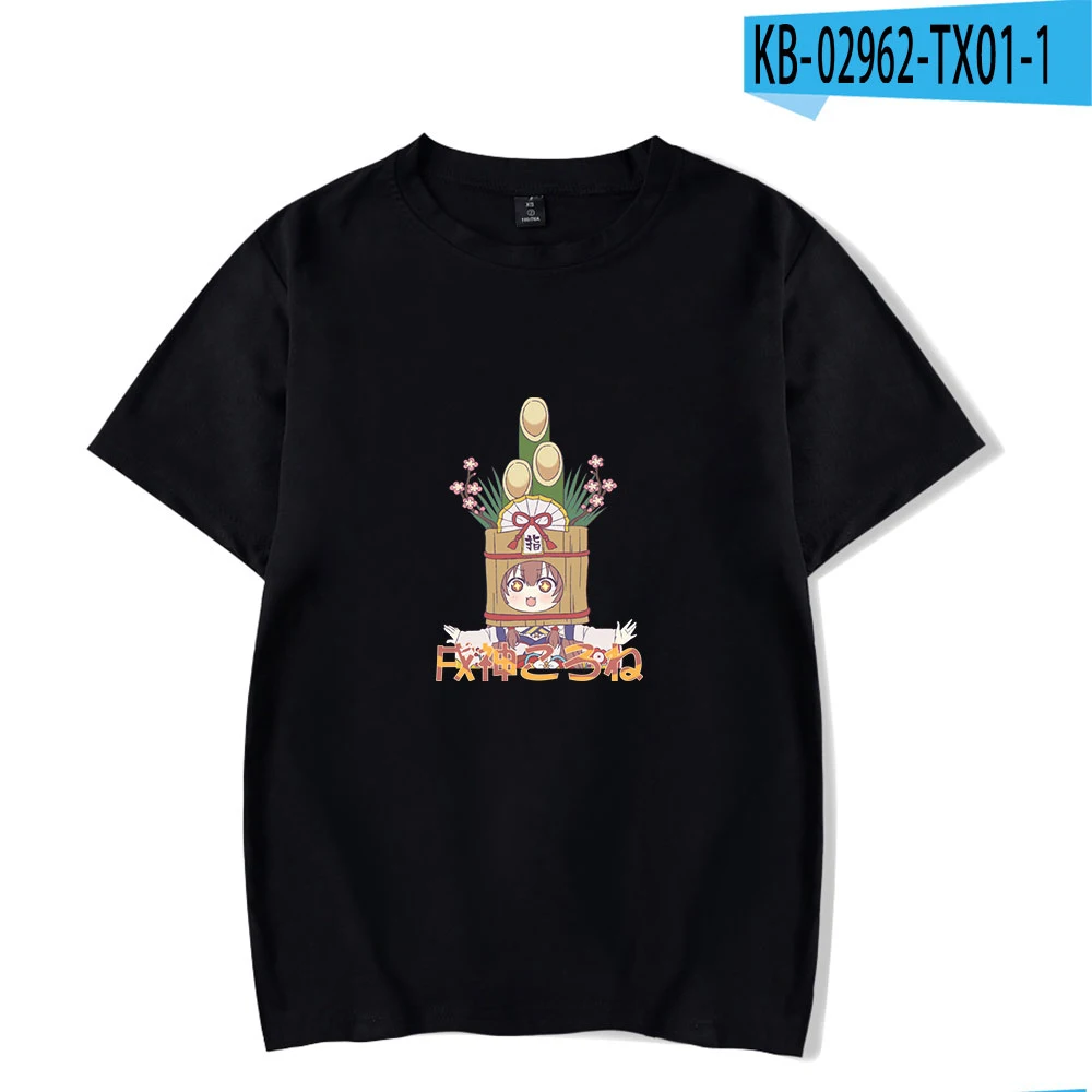 T-shirt imprimé VTuber Inugami Korone, mode estivale, col rond, manches courtes, streetwear japonais populaire Harajuku, grande taille