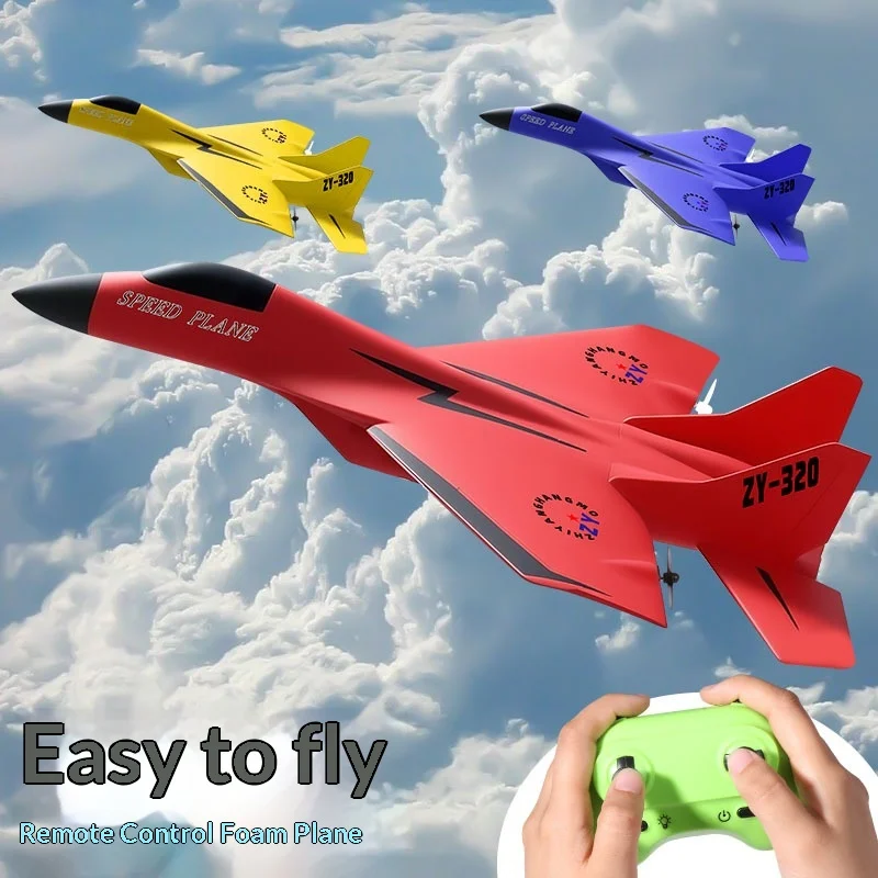 ZY-320 RC Airplane Glider Electric Toy Model Fixed Wing Foam Fighter Aircraft Easy Control Outdoor Flying Plane for Kids Gift