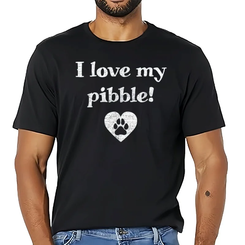 I love my pibble pit bull puppy dog pitbull t shirt Washed designer clothes fashion Comfortable Soft streetwear Stylish