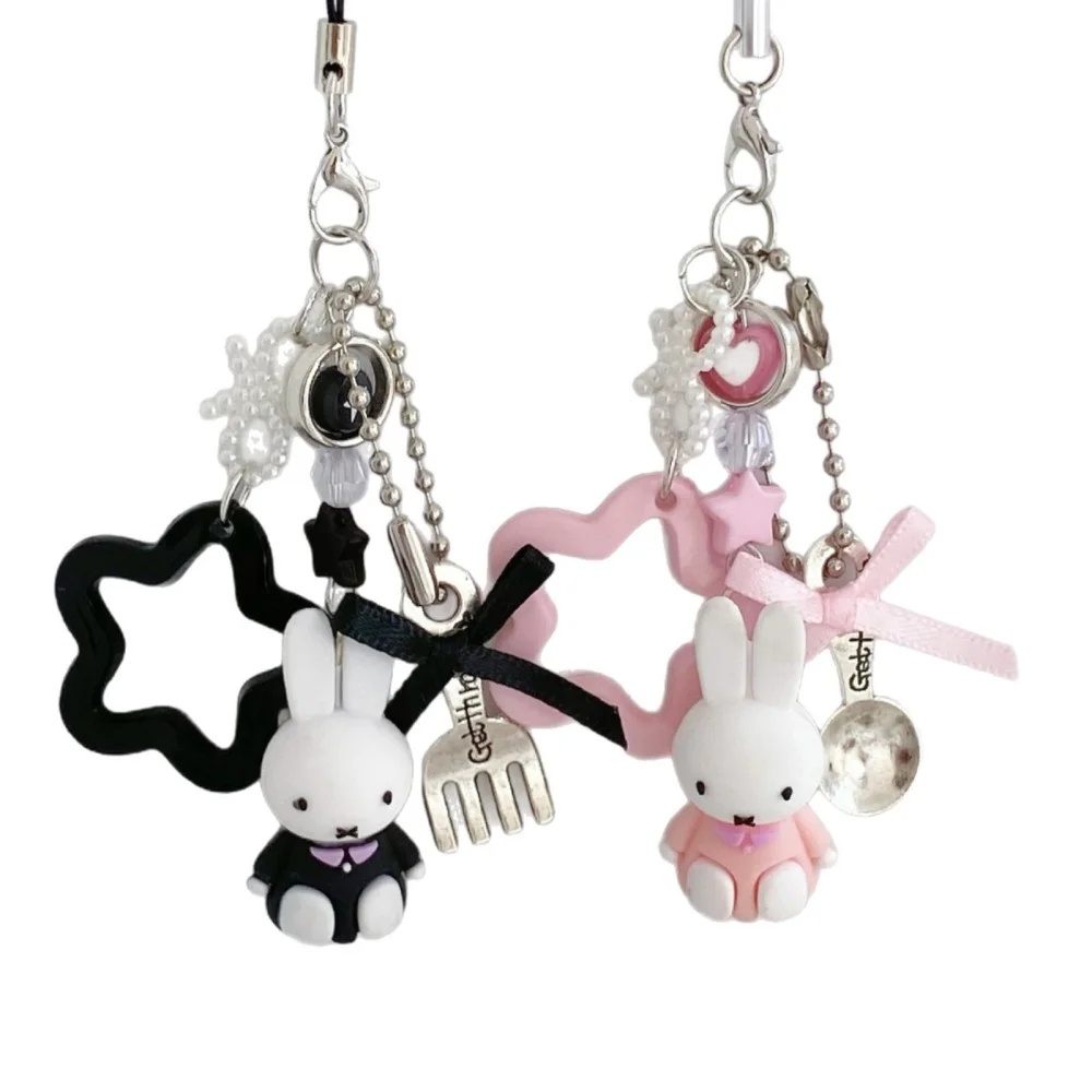 Niedlicher Miffy Kawaii Anhänger im neuen Stil, Mini-Cartoon-Kaninchen-Schlüsselanhänger für Rucksack, Schultasche, Handtasche, Handyhülle, Mädchen-Geschenk – Detail 11