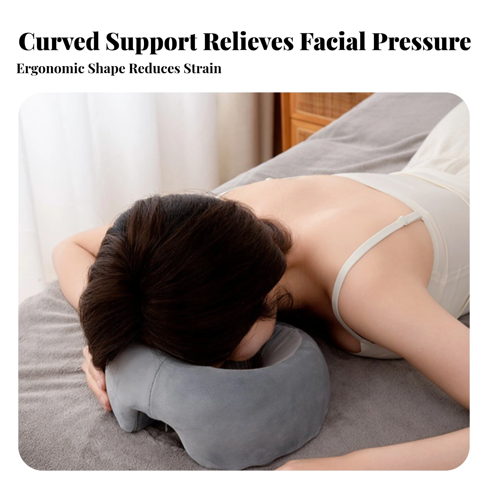Donut Face Cradle Pillow Contoured Massage Face Cradle Cushion Prone Massage Pillow Soft Textile Cover Velvety