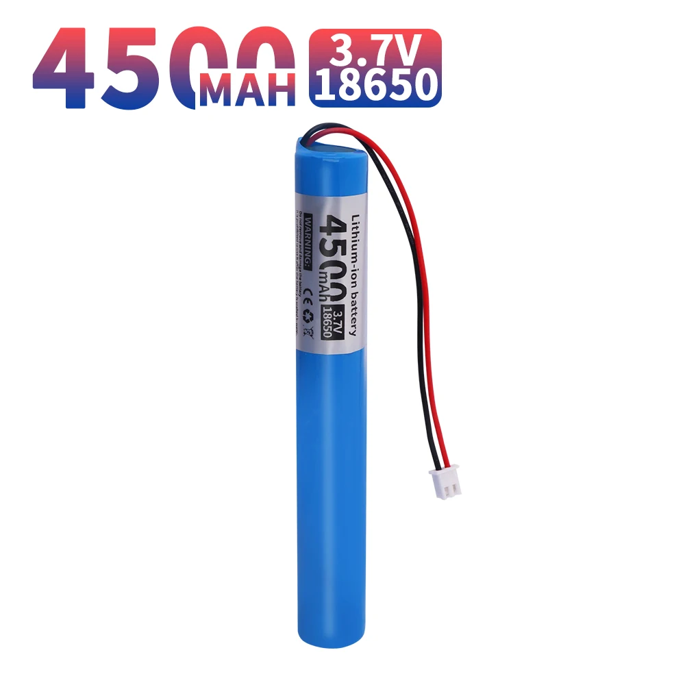 4500mAh 3.7V 18650 battery with Xh2.54-2p lithium-ion rechargeable lithium battery, comes clock, Bluetooth audio battery