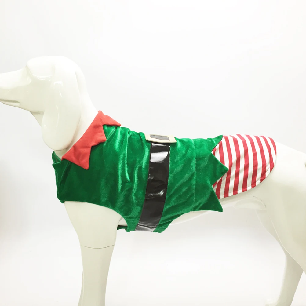 

Costume Elf Design Christmas Pet Outfit Breathable Soft Coat For Small Medium Dogs Holiday Party Wear Pet Dog Coat