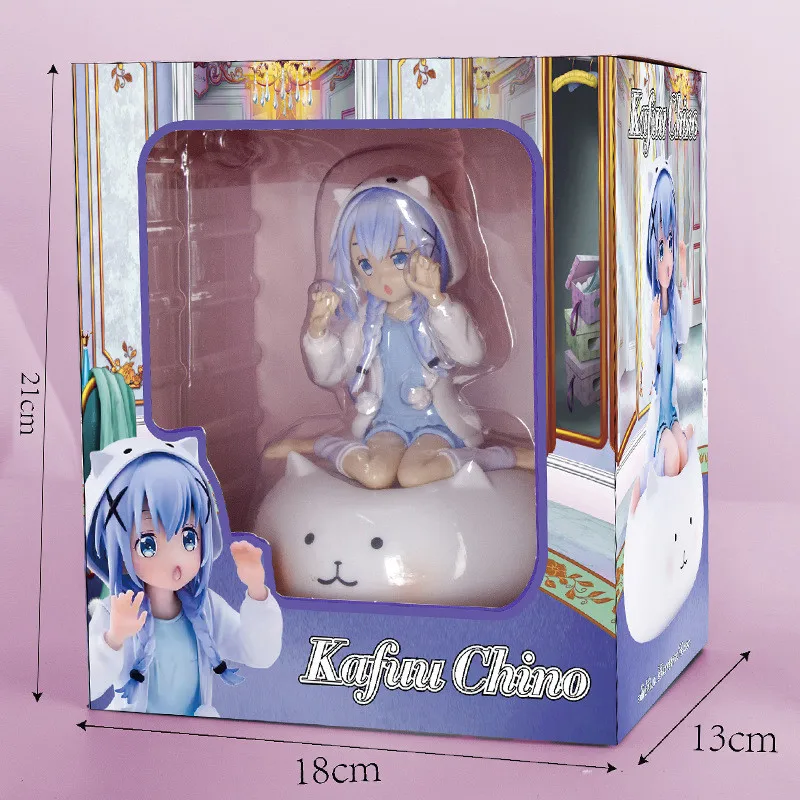 21CM Anime è l'ordine A Rabbit Kafuu Chino Hoto Kokoa Anime Model Sitting pigiama Outfit Toy Gift Collection Action Figure