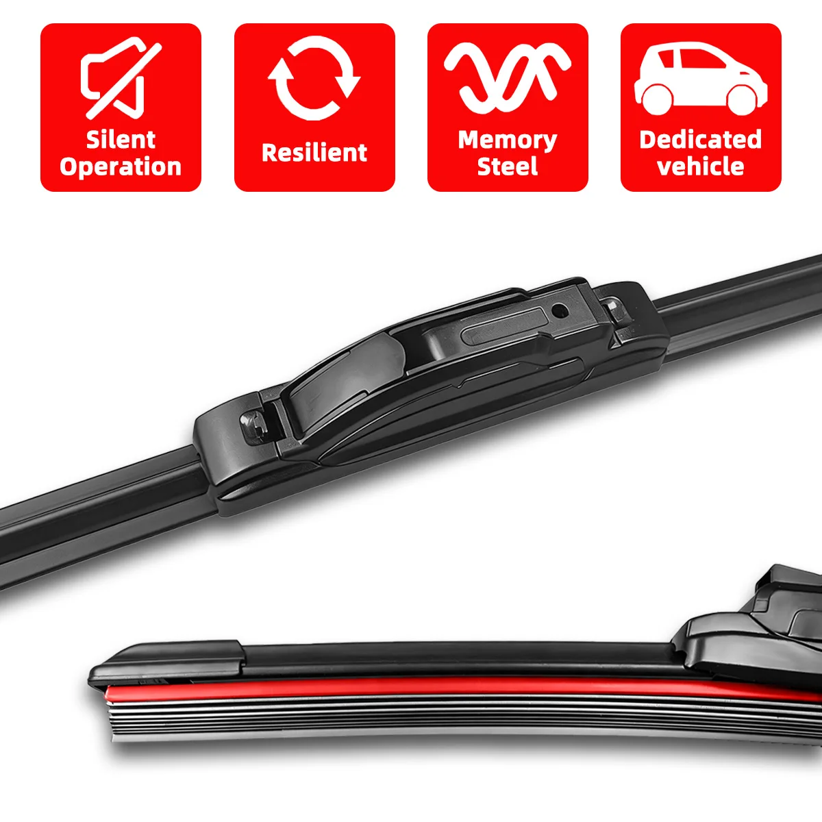 PINMOAP 1PC Car Front Windshield Wiper Blade 11 Layer Rubber Strip Fit For J/U Hook Wiper Blade 13
