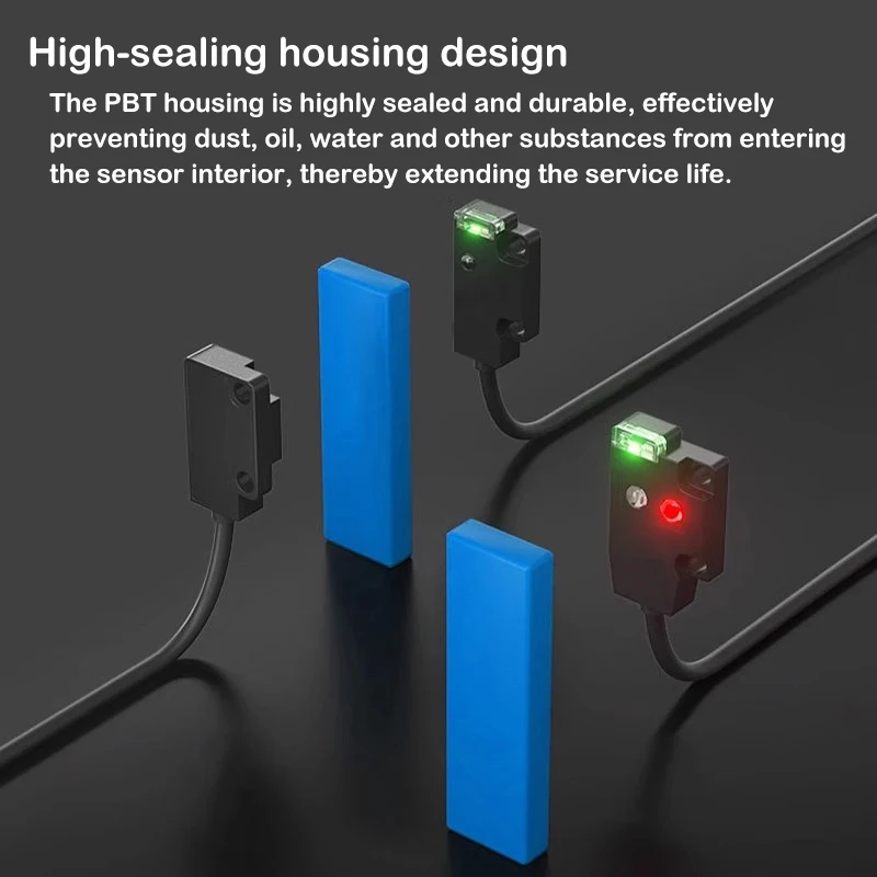 Miniature ultra-thin small flat beam-intersecting photoelectric switch diffuse reflection sensor - front and side replacements E