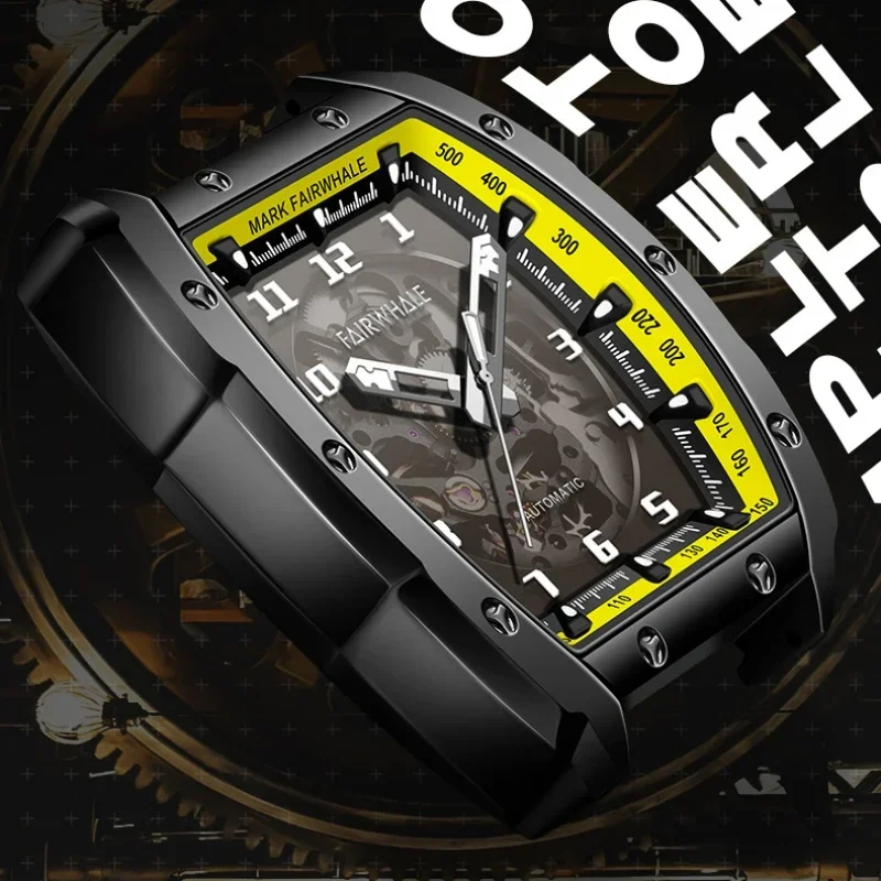 High-quality Luxury Watch Men Sports Silicone Strap Glow-in-the-dark Waterproof Automatic Mechanical Watch Fashion Men