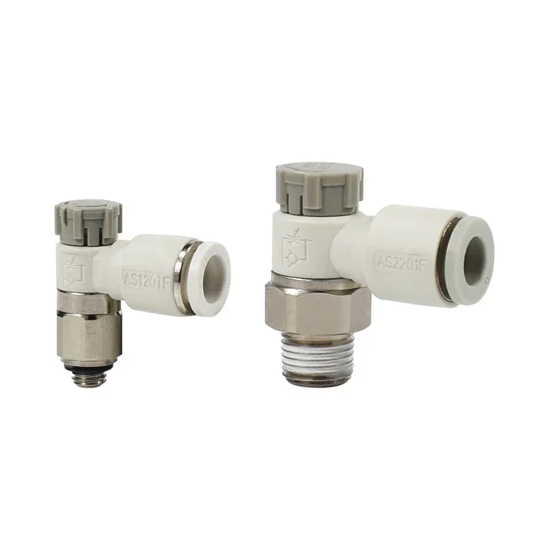 Électrovanne elbow fittings AS1201F Flow control valve Regulator valve Speed control valve gas fitting AS2201-M5-04A/AS3201F-03-12SA Gaz et carburant — détail 1