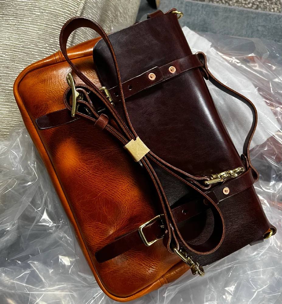 

One-shoulder crossbody cattle leather bag Retro heavy oil wax