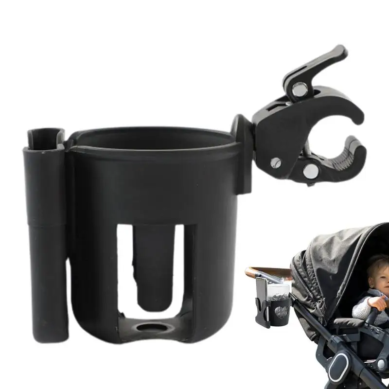 Stroller Water Bottle Holder Handlebar Rotatable Water Cup Holder for Stroller Drinking Bottle Storage Clip for Cycling Stroller