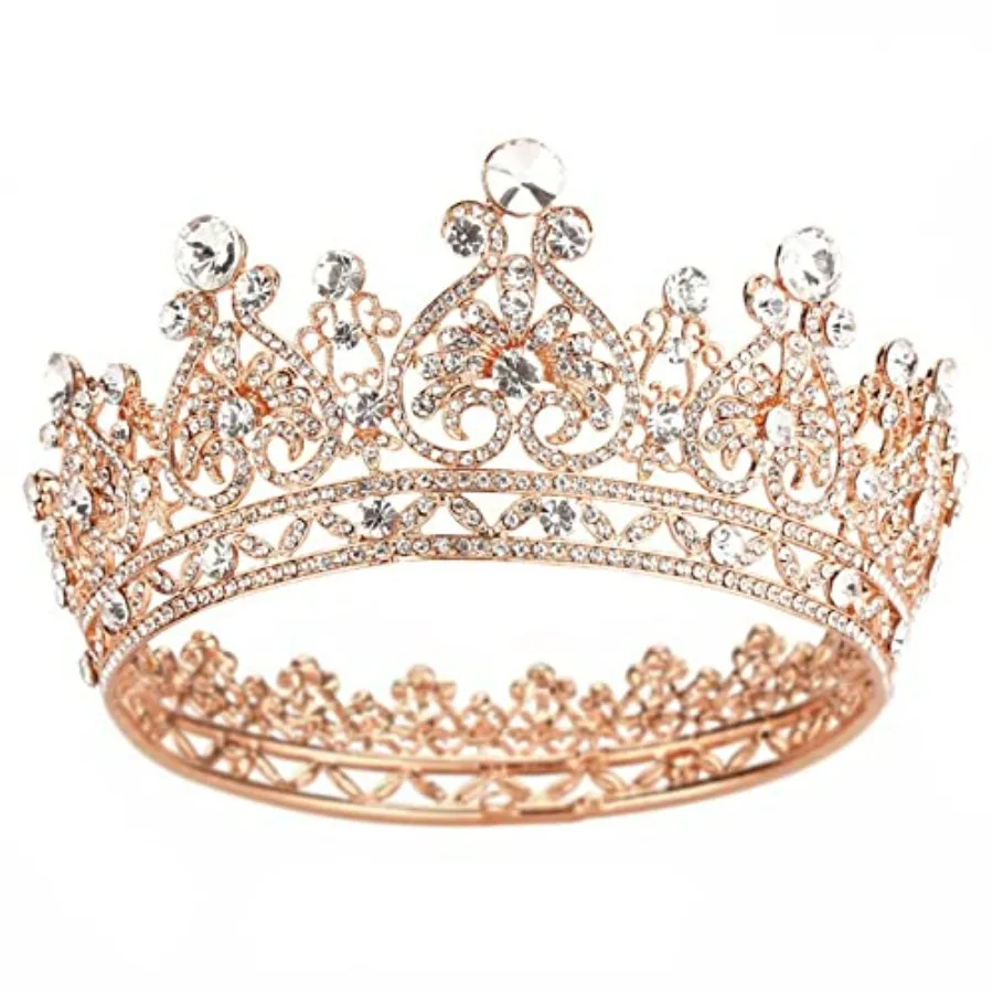 

Crown for Women Crystal Queen Crowns and Tiaras Girls Full Round Wedding Headband Hair Accessories for Birthday Pageant Prom Br