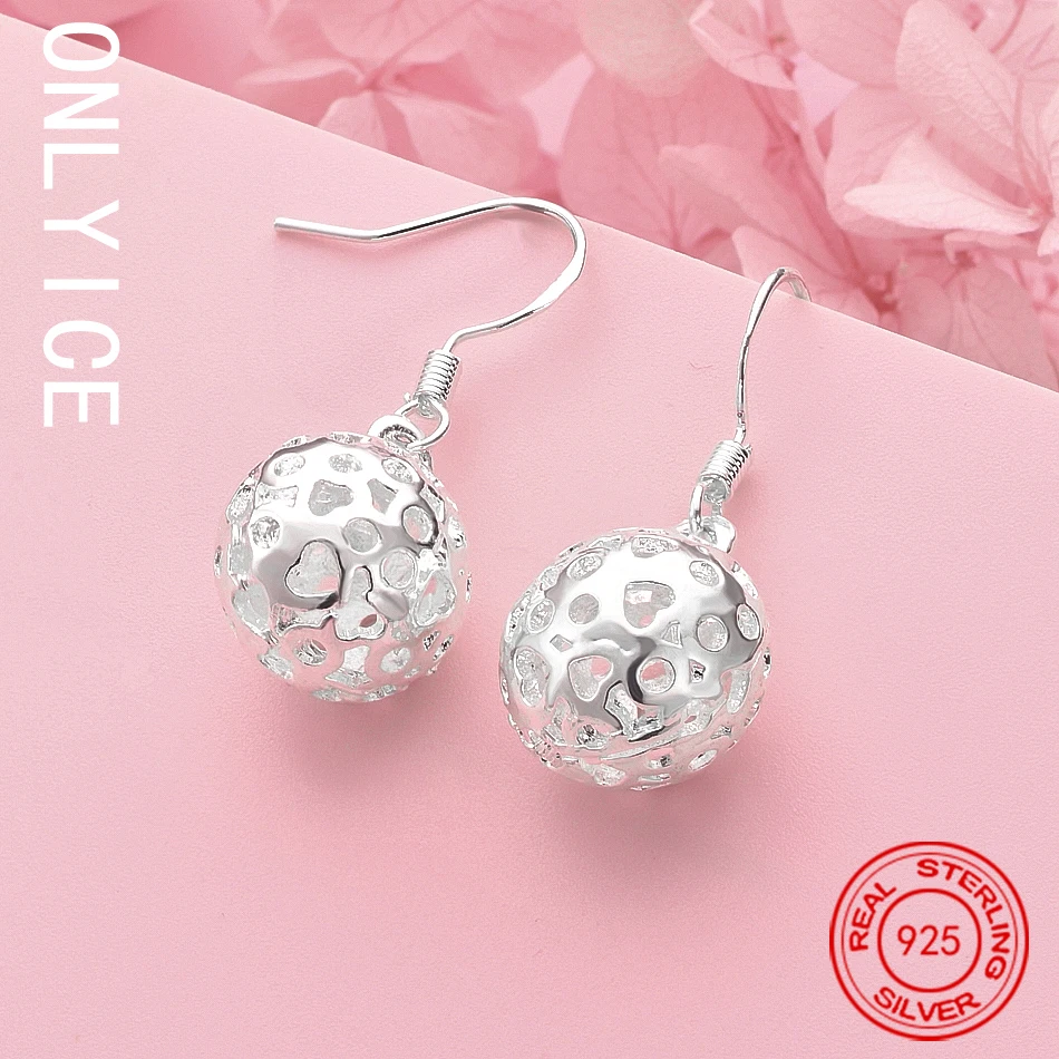 

Women Lady Lovely Fashion High Quality 925 Sterling Silver Ball Party Dangle Earring Jewelry Factory Price Free Shipping