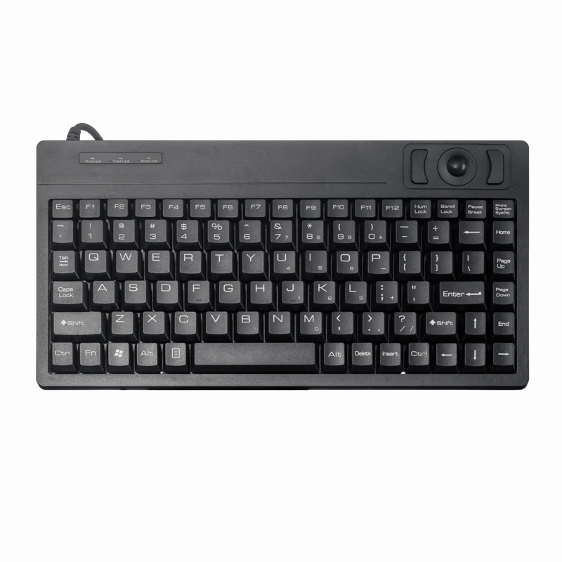 

Compact Plastic Wired Industrial Mini Keyboard With Built-in Trackball And USB Port