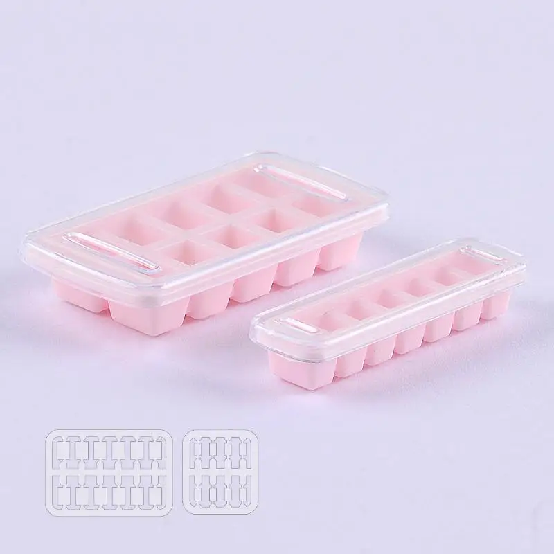 2Pcs 소녀 장난감 새로운 미니어처 인형 집 음식 아이스 스쿠프와 아이스 큐브 보관 상자 인형 액세서리에 대한 모델 장난감