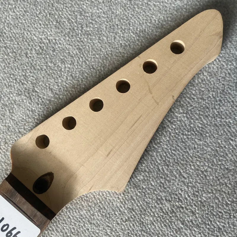 jN066 Without Logo&Frets 6 Strings ST Electric Guitar Neck Maple+Rosewood 22 Frets Rosewood Trussrod Inlay DIY Parts Unfinished