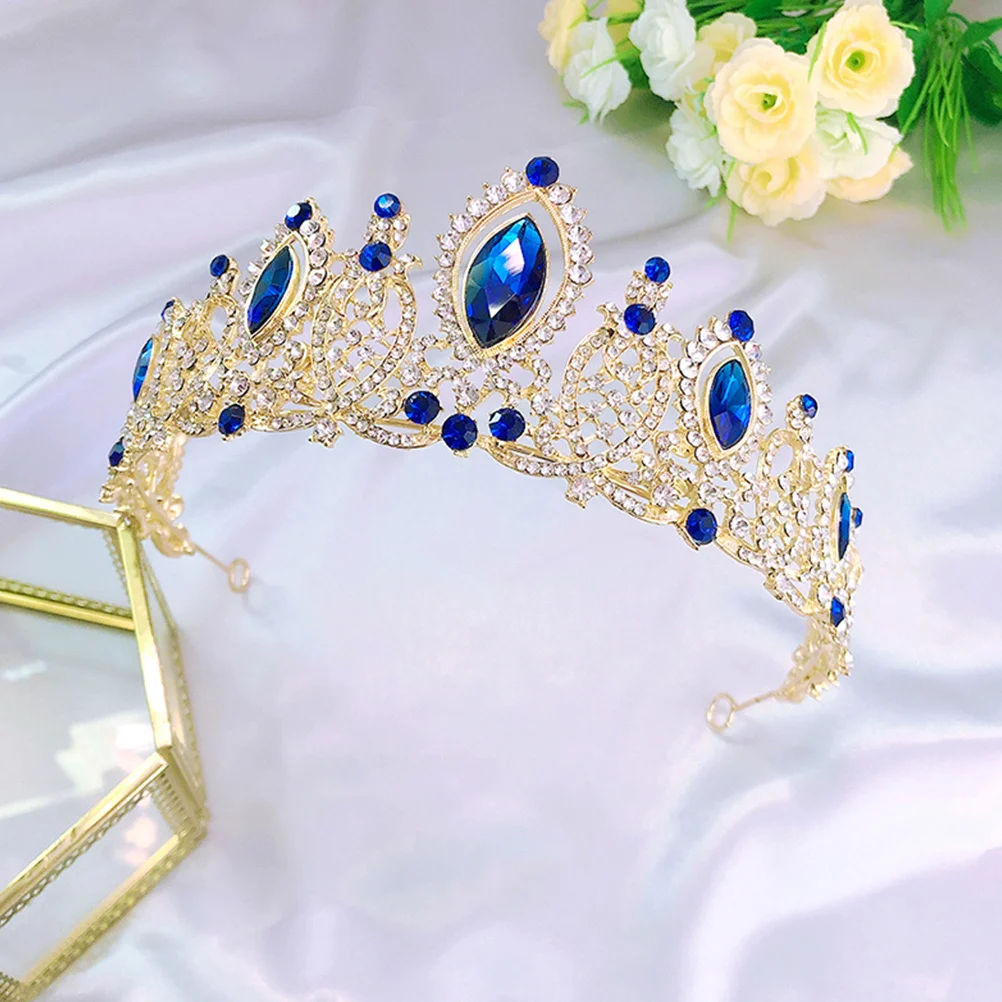 

1Pcs Rhinestone Crystal Crown Headdress Elegant Wedding Tiara Party Headband Hair Jewelry for Women Women's Headdress