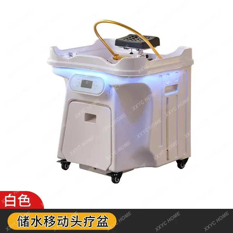 A Hair treatment shampoo bed movable hair salon head treatment instrument with water circulation fumigation shampoo machine